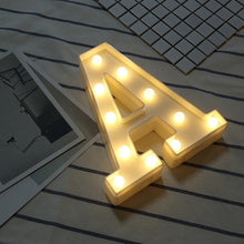 Load image into Gallery viewer, White Plastic Letter LED Night Light Marquee Sign Alphabet Lights Lamp Home Club Outdoor Indoor Party Wedding Home Decoration - Super Vip Store
