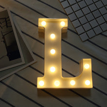 Load image into Gallery viewer, White Plastic Letter LED Night Light Marquee Sign Alphabet Lights Lamp Home Club Outdoor Indoor Party Wedding Home Decoration - Super Vip Store
