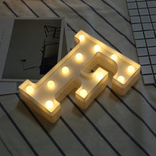 Load image into Gallery viewer, White Plastic Letter LED Night Light Marquee Sign Alphabet Lights Lamp Home Club Outdoor Indoor Party Wedding Home Decoration - Super Vip Store
