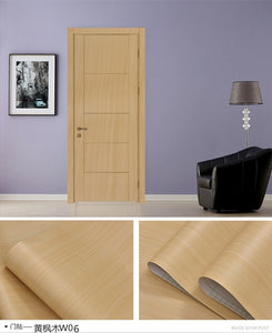 Wood Grain Door Sticker Waterproof Adhesive Wallpaper Wooden Door Renovation Cabinet Furniture Home Decor DIY Wall Mural Decals - Super Vip Store