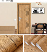 Load image into Gallery viewer, Wood Grain Door Sticker Waterproof Adhesive Wallpaper Wooden Door Renovation Cabinet Furniture Home Decor DIY Wall Mural Decals - Super Vip Store
