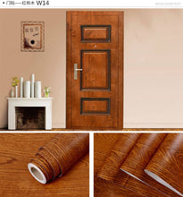 Load image into Gallery viewer, Wood Grain Door Sticker Waterproof Adhesive Wallpaper Wooden Door Renovation Cabinet Furniture Home Decor DIY Wall Mural Decals - Super Vip Store
