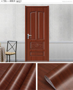 Wood Grain Door Sticker Waterproof Adhesive Wallpaper Wooden Door Renovation Cabinet Furniture Home Decor DIY Wall Mural Decals - Super Vip Store