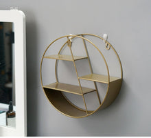 Load image into Gallery viewer, Nordic Style Metal Decorative Shelf round Hexagon storage holder rack Shelves Home wall Decoration Potted ornament holder rack - Super Vip Store
