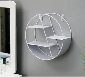 Nordic Style Metal Decorative Shelf round Hexagon storage holder rack Shelves Home wall Decoration Potted ornament holder rack - Super Vip Store