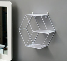Load image into Gallery viewer, Nordic Style Metal Decorative Shelf round Hexagon storage holder rack Shelves Home wall Decoration Potted ornament holder rack - Super Vip Store
