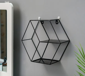 Nordic Style Metal Decorative Shelf round Hexagon storage holder rack Shelves Home wall Decoration Potted ornament holder rack - Super Vip Store