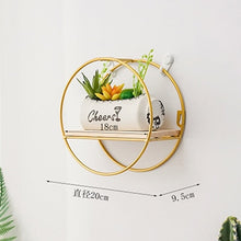 Load image into Gallery viewer, Nordic Style Metal Decorative Shelf round Hexagon storage holder rack Shelves Home wall Decoration Potted ornament holder rack - Super Vip Store
