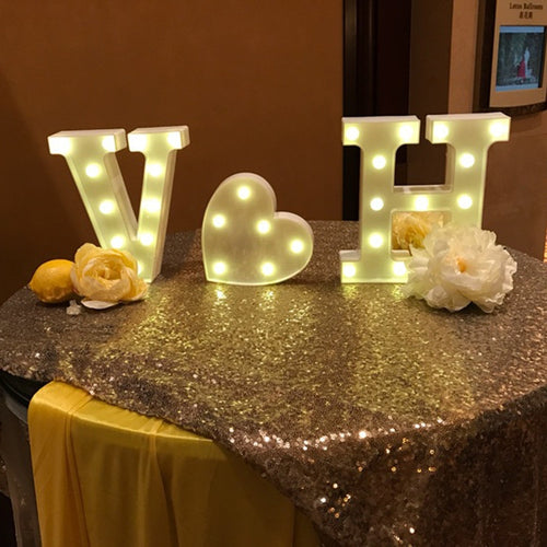Luminous LED Letter Night Light Creative 26 English Alphabet Number Battery Lamp Romantic Wedding Party Decoration - Super Vip Store