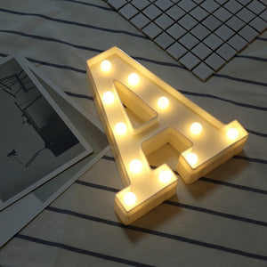 Luminous LED Letter Night Light Creative 26 English Alphabet Number Battery Lamp Romantic Wedding Party Decoration - Super Vip Store