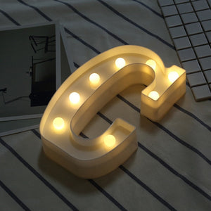 Luminous LED Letter Night Light Creative 26 English Alphabet Number Battery Lamp Romantic Wedding Party Decoration - Super Vip Store