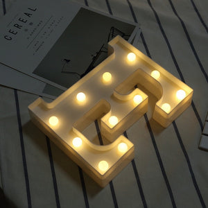 Luminous LED Letter Night Light Creative 26 English Alphabet Number Battery Lamp Romantic Wedding Party Decoration - Super Vip Store