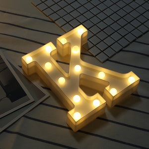 Luminous LED Letter Night Light Creative 26 English Alphabet Number Battery Lamp Romantic Wedding Party Decoration - Super Vip Store