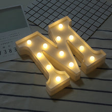 Load image into Gallery viewer, Luminous LED Letter Night Light Creative 26 English Alphabet Number Battery Lamp Romantic Wedding Party Decoration - Super Vip Store
