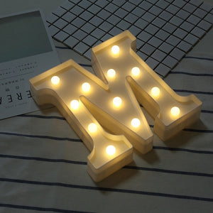 Luminous LED Letter Night Light Creative 26 English Alphabet Number Battery Lamp Romantic Wedding Party Decoration - Super Vip Store