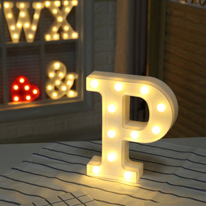 Luminous LED Letter Night Light Creative 26 English Alphabet Number Battery Lamp Romantic Wedding Party Decoration - Super Vip Store