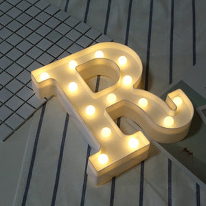 Luminous LED Letter Night Light Creative 26 English Alphabet Number Battery Lamp Romantic Wedding Party Decoration - Super Vip Store
