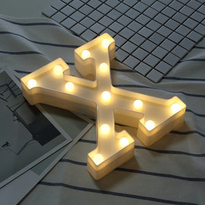 Luminous LED Letter Night Light Creative 26 English Alphabet Number Battery Lamp Romantic Wedding Party Decoration - Super Vip Store