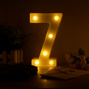 Luminous LED Letter Night Light Creative 26 English Alphabet Number Battery Lamp Romantic Wedding Party Decoration - Super Vip Store